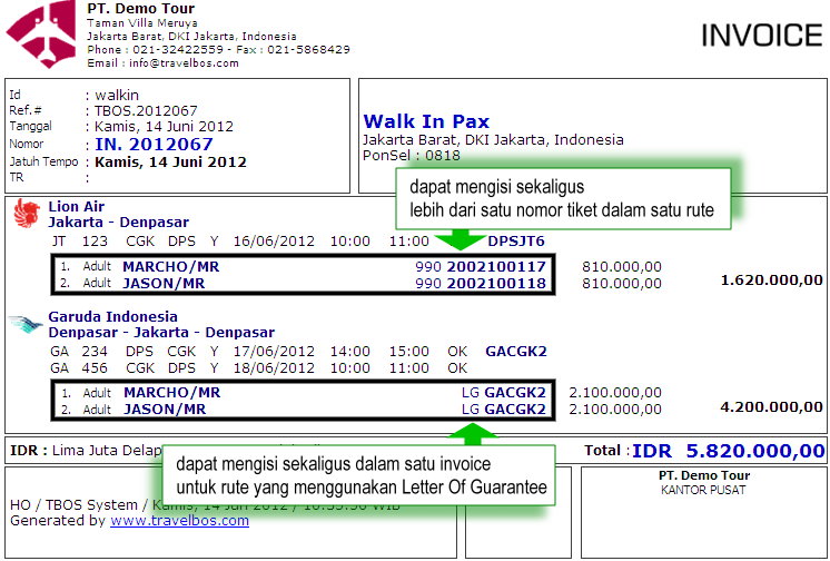 TravelBOS  Front Office Aplikasi Travel Agent Program 