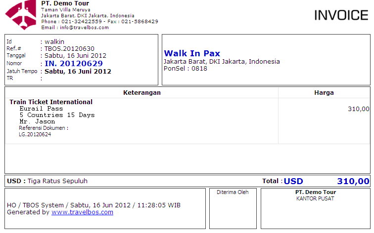 sample of invoice template