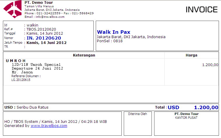 travelbos front office aplikasi travel agent program travel online contoh invoice travel agent